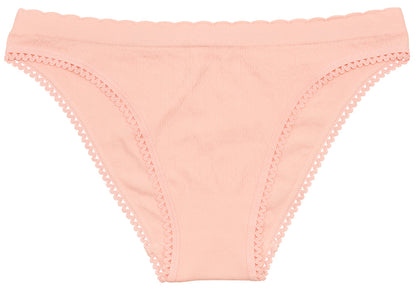 Seamless Textured Bikini with Picot Trim