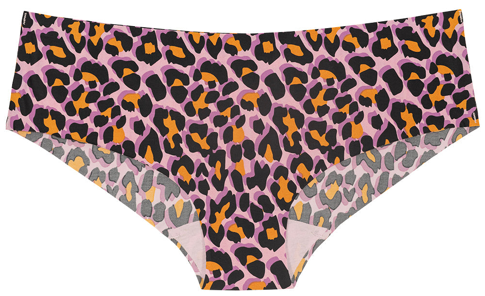 Purple Leopard No Show Laser Cut Hipster