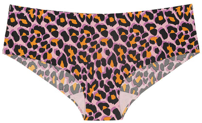Purple Leopard No Show Laser Cut Hipster