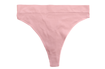 Seamless High Leg Ribbed Tag Free Thong