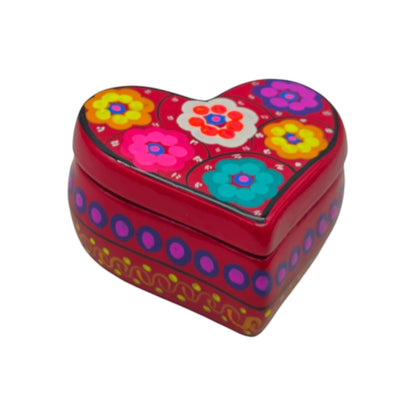 Guerrero Heart-Shaped Jewelry Box | Mexican Ceramic Earring Holder