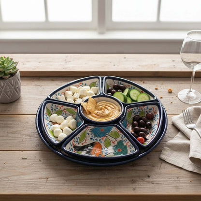 Talavera Bird Appetizer Tray | Colorful Mexican Pottery Dish