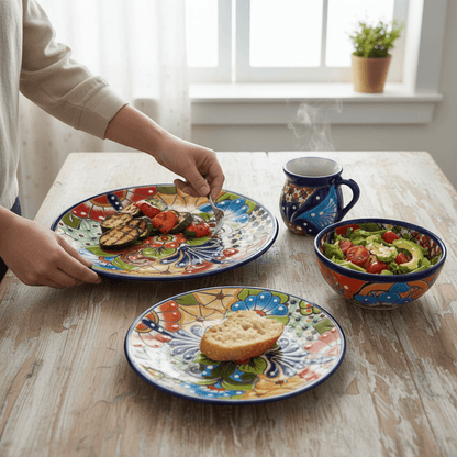 16-Piece Mexican Talavera Dinnerware Set | Handmade Talavera
