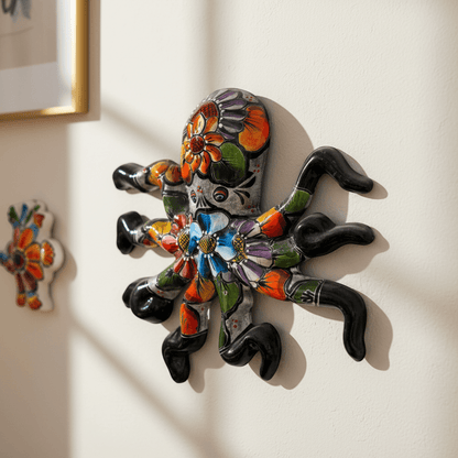 Mexican Handmade Octopus Wall Art | Hand-Painted Talavera