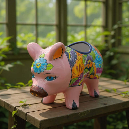 Talavera Pig Planter | Colorful Hand-Painted Mexican Pottery