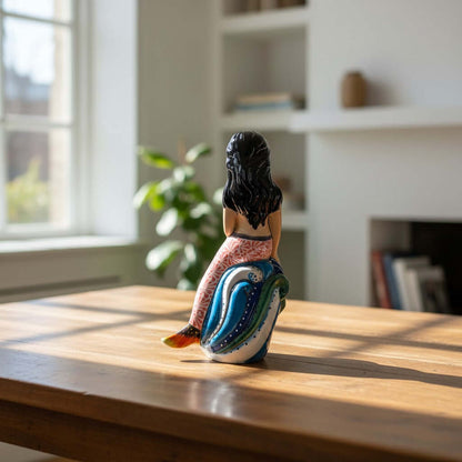 Talavera Mermaid Figurine | Hand-Painted Mexican Pottery