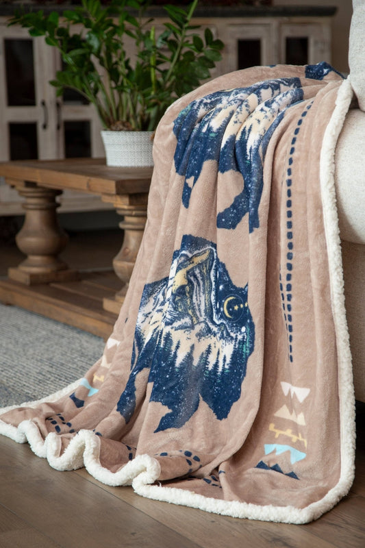 Three Buffalo Plush Sherpa Throw Blanket — 54" × 68"
