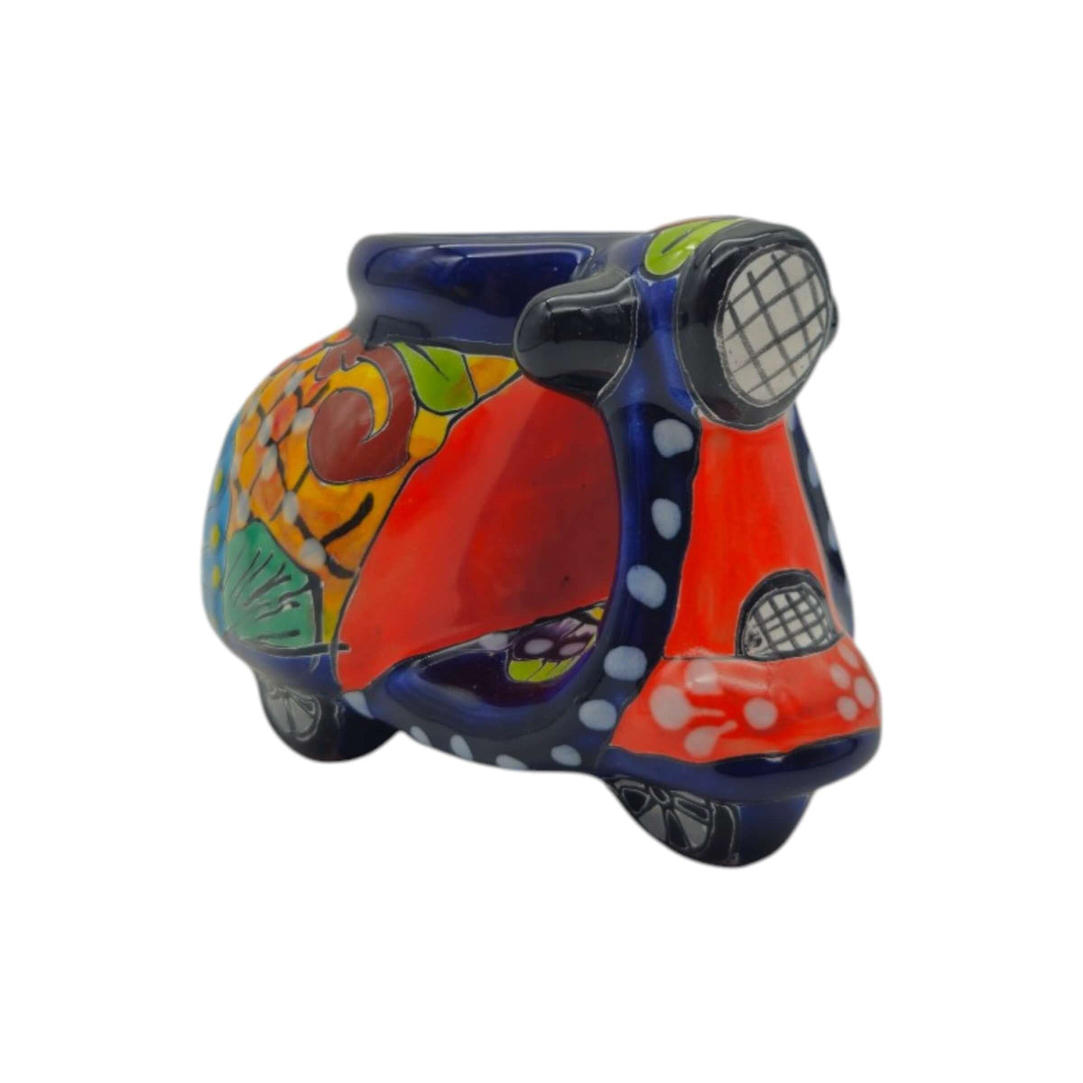 Tiny Talavera Scooter Planter | Mexican Art Decor
