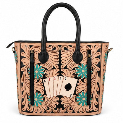 The High Roller- Concealed Carry Tooled Leather Western Tote