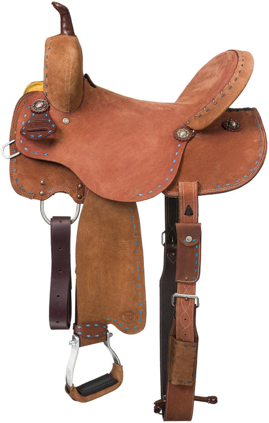 Tough1 Medina Buckstitch Roughout Barrel Saddle