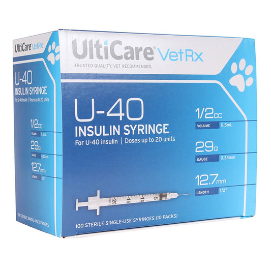 UltiCare U-40 Insulin Syringes, 29ga x ½", Box of 100 ct