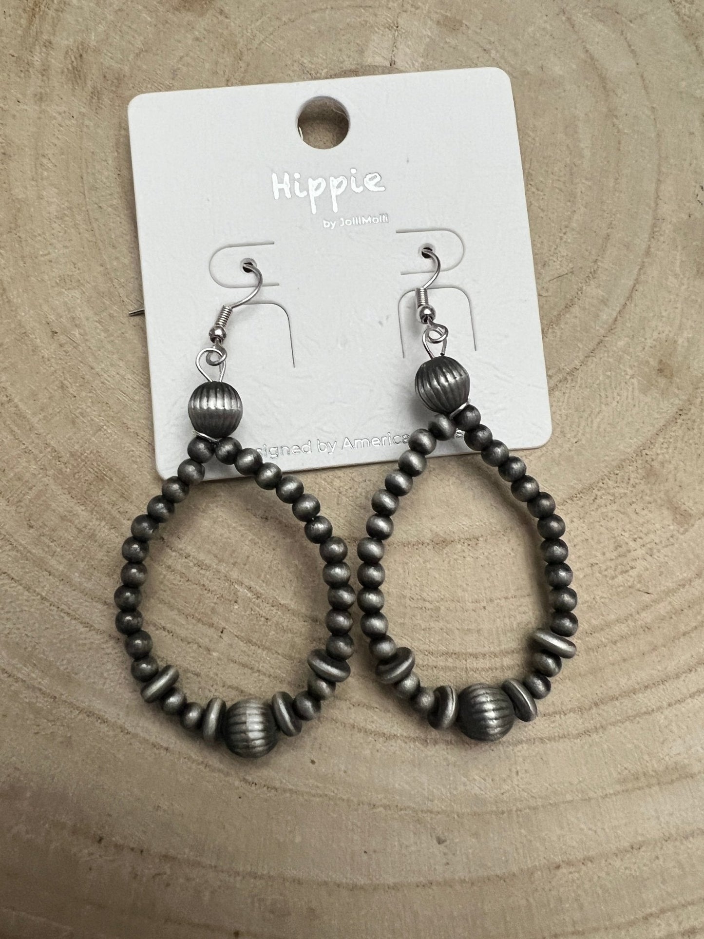 Western Desert Pearl Teardrop Saucer Dangle Earrings — 2" Drop
