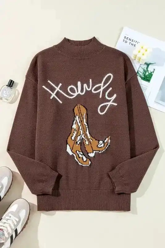 Western Howdy Boot Graphic Sweater