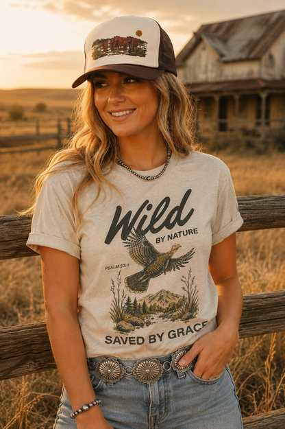 Wild by Nature Saved by Grace Graphic Tee