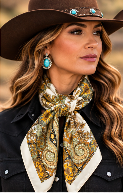 Sagebrush Bloom Western Wild Rag | Branding Iron Western Wear