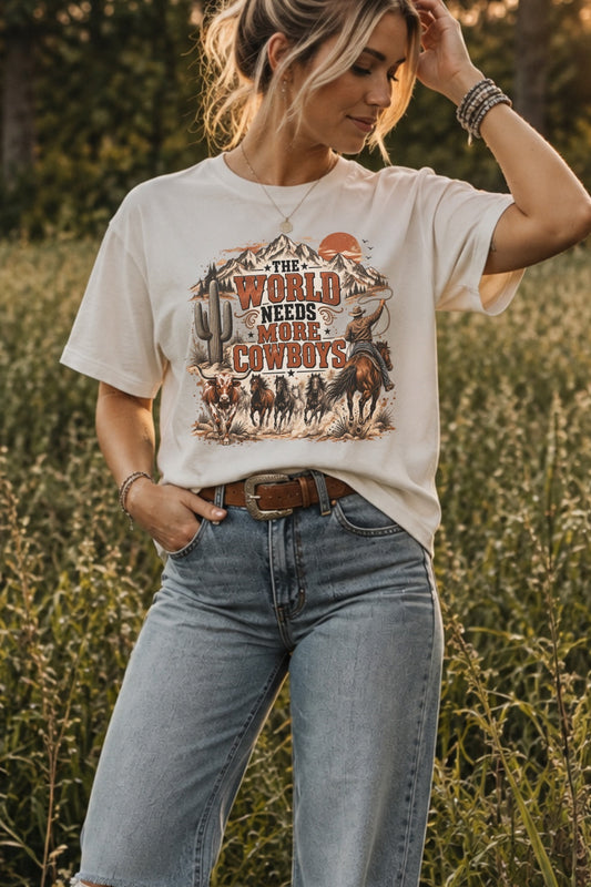 The World Needs More Cowboys Graphic Shirt
