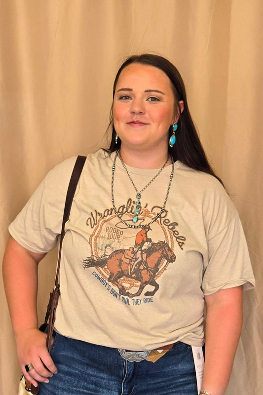 "Wranglin' Rebels" Western Graphic Tee — Jerzee 50/50 Sublimation Print Western Statement