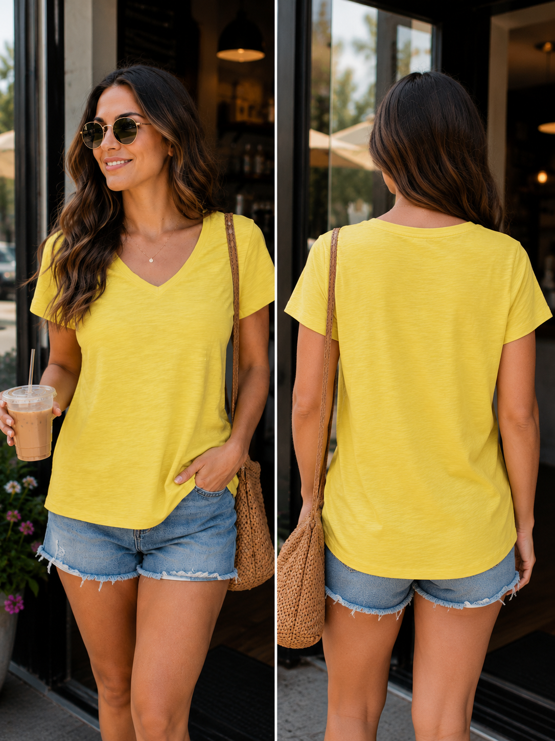 Sunshine Slub V-Neck Tee
